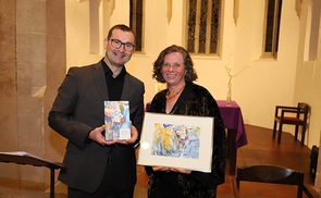 Autor Stefan Schlager und Verlegerin Brigitte Kaiser (Verlag am Rande)