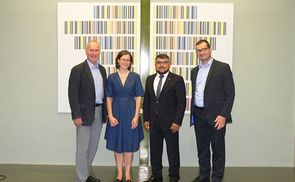 V. l.: Dr. Markus Schlagnitweit, Mag. Theresa Stampler, Lic. Murat Baser, Dr. Stefan Schlager. 